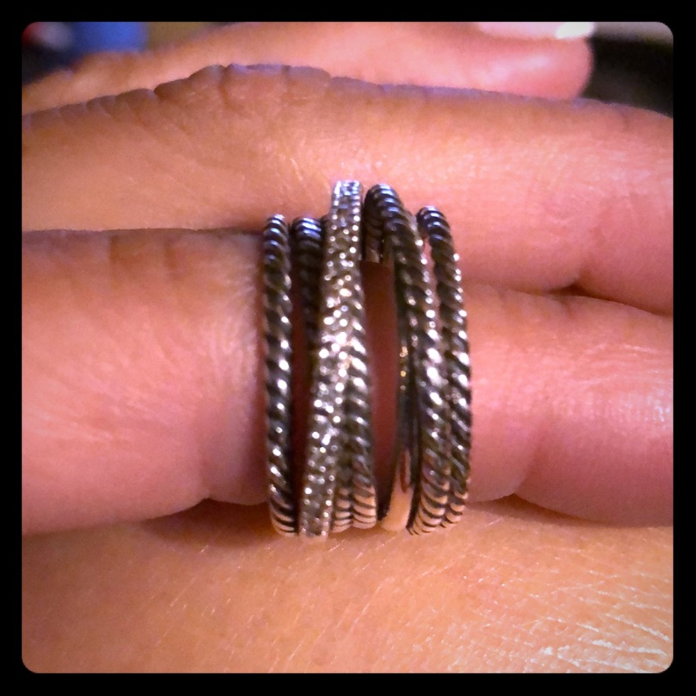 David Yurman wide crossover ring with diamonds